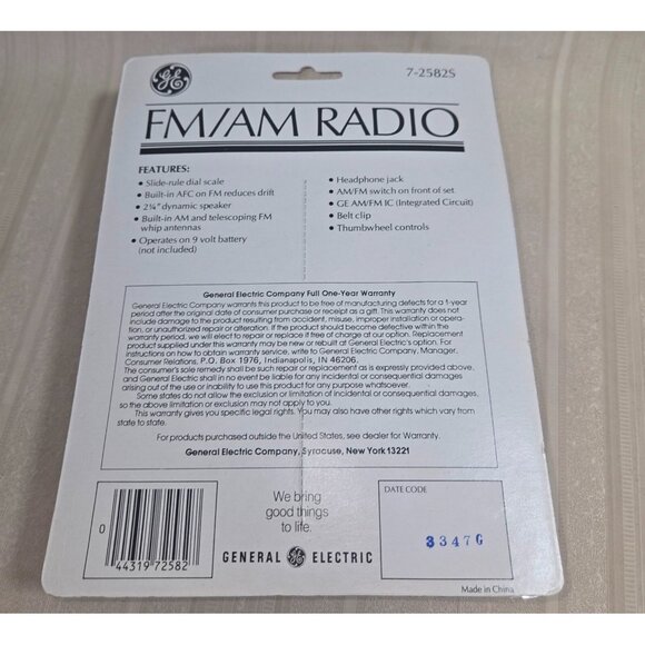 GE AM / FM Handheld Portable Radio 7-2582S New. Sealed - Picture 7 of 11